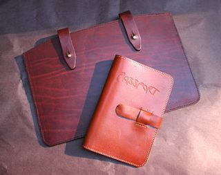 personalised leather sleeve for thinkpad by magpie accessories