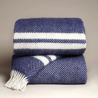 striped wool throw by plum & ashby