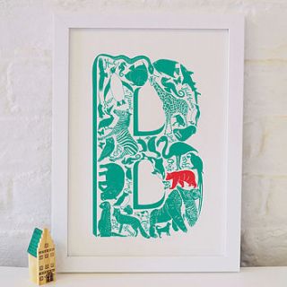 animal alphabet letter b by lucy loves this