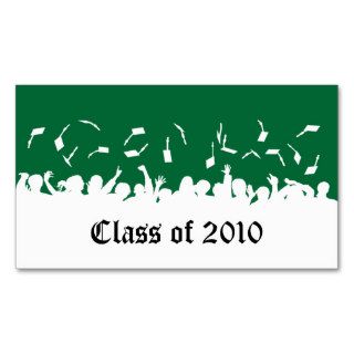 2013 Cap & Gown Graduation Status Card (green) Business Cards
