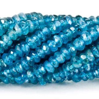 Neon Blue Apatite Beads Faceted Rondelle Approx. 3mm dia Approx. 13.5 inch(125 pcs/string)