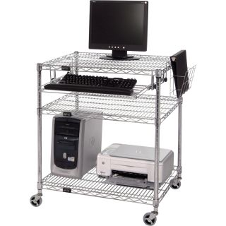 Quantum Portable Computer Work Center — 24in.L x 30in.W x 34in.H, Model# M2430CLAN  Utility Carts