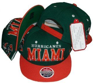 Miami Hurricanes Two Tone Snapback Adjustable Plastic Snap Back Cap / Hat  Sports Fan Baseball Caps  Sports & Outdoors