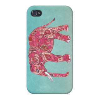 Whimsical Colorful Elephant Tribal Floral Paisley iPhone 4 Covers
