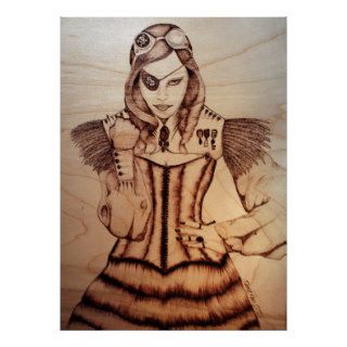 Aviator Pyrography Poster