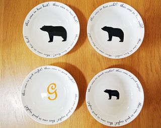 goldilocks and the three bears porridge bowls by heather alstead design