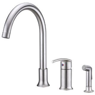 Luxier KTS09 TB Contemporary 3 Piece Side Pull Out Spray Kitchen Sink Faucet cUPC NSF AB 1953 Lead Free Brushed Nickel   Touch On Kitchen Sink Faucets  
