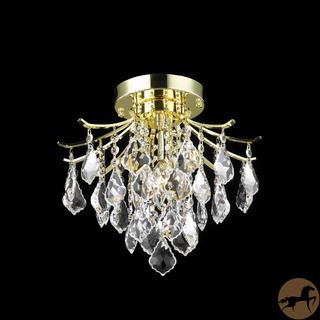 Christopher Knight Home Crystal Gold 3 light 64962 Collection Chandelier Christopher Knight Home Flush Mounts