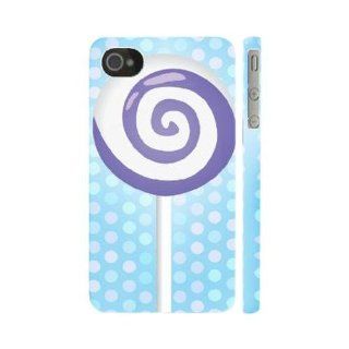 Purple Lollipop Geeks Designer Line (GDL) Apple Iphone 4/4s Slim Hard Back Cover Cell Phones & Accessories