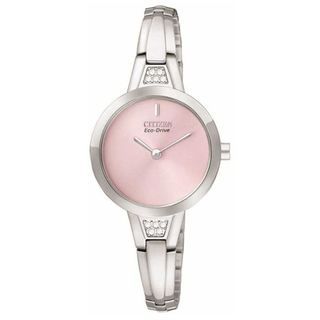 Citizen Women's Silhouette Crystal Pink Dial Watch Citizen Women's Citizen Watches