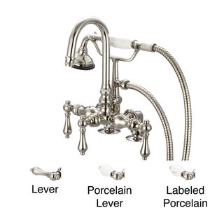 Water Creation F6 0013 05 Vintage Classic 3/8 inch Center Mount Tub Faucet Gooseneck Spout 2 inch Risers Handheld Shower