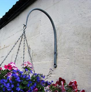arched wrought iron hanging basket bracket by ironart of bath