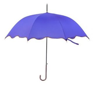 Distinguished Designer Wave Umbrella with Leather Handle in Two Colors (Purple) Clothing