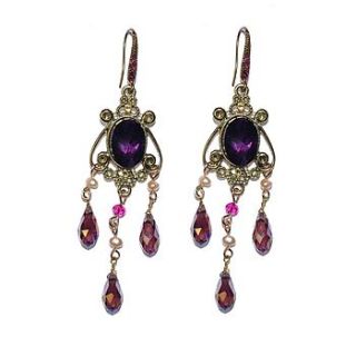 fuschia vintage inspired earrings by rosie fox