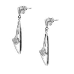 Sterling Silver Cubic Zirconia Abstract Earrings Moise Cubic Zirconia Earrings