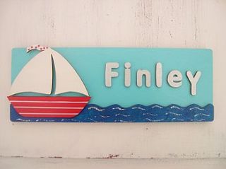 personalised boat door plaque by dream scene children's gifts