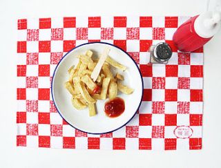 checkered cafe placemat by home slice design