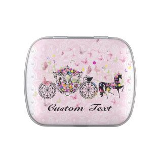 Pink & White Wedding Horse And Carriage Jelly Belly Tin