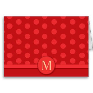 Modern Bright Red Polka Dot Note Card Thank you