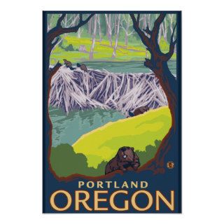 Beaver Family   Portland, Oregon Print