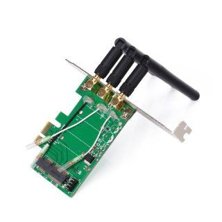 Mini PCIe to PCIe Express Adapter + 3 WiFi Antenna Computers & Accessories