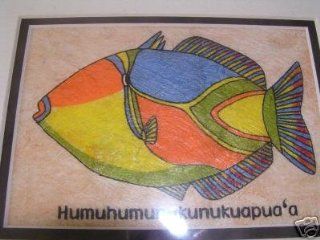 HAWAIIAN COLORFUL FISH TAPA CLOTH   11 X 14   Prints