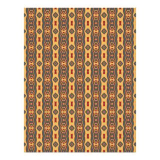 Native American Fabric Pattern On Beeswax Orange. Letterhead Design