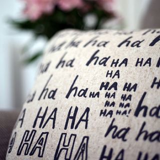 'laughter is the best medicine' cushion cover by karin Åkesson