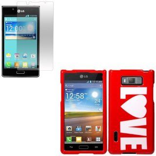 IMAGITOUCH(TM) 2 Item Combo For LG Splendor/Venice US730 Combo Red Love Protective Case Faceplate Cover + LCD Screen Protector for LG Splendor/Venice US730 Cell Phones & Accessories