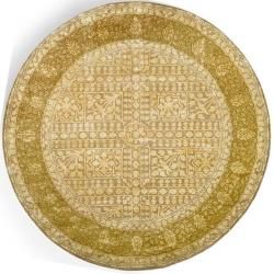 Handmade Majestic Beige/ Light Gold N. Z. Wool Rug (8' Round) Safavieh Round/Oval/Square