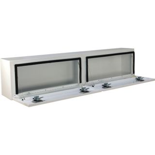 Locking Steel Top-Mount Truck Box — 72in. x 12in x 16in., Dual Doors, Gloss White  Top Mount Boxes