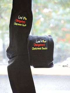 personalised obligatory christmas socks by alphabet interiors