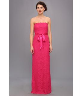 Adrianna Papell Strapless Lace Gown Womens Dress (Pink)