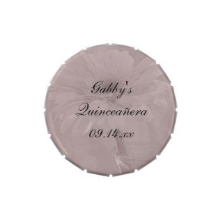 Pink Tinted Daisy Quinceanera Favor Candy Tin