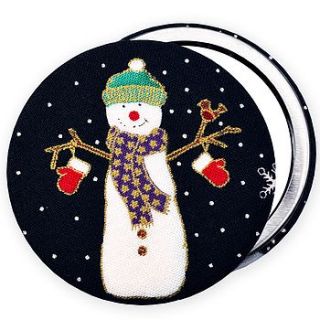 christmas gift navy snowman mirror by jenny arnott cards & gifts