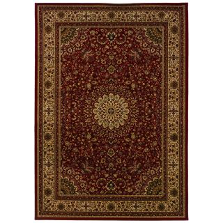 Traditional Red/ Ivory Area Rug (67 X 96)
