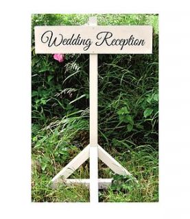 personalised free standing wedding signpost by rose cottage