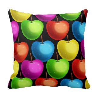 Sweet Tasty Crispy Multi Coloured Apple Wallpaper Pillows