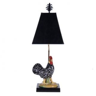 French Country Ceramic Rooster Accent Table Lamp    