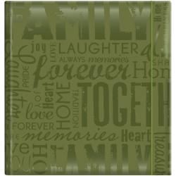 Embossed Gloss Family Expressions Green Photo Album (holds 200 Photos)