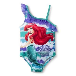 Disney Princess Toddler Girls 1 Piece Ariel Swimsuit   Aqua 3T