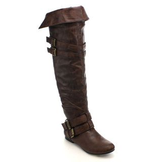 Nature Breeze VICKIE 16HI Double Buckle Over the Knee Thigh High Boots Nature Breeze Boots