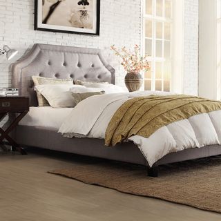 Inspire Q Gray Upholstered Bed Frame