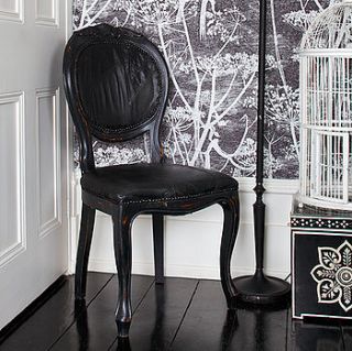 black vintage leather chair by blanche dlys designs