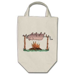 Pig On Spit ~ BBQ Barbecue Smoke Pork Smoker Canvas Bags