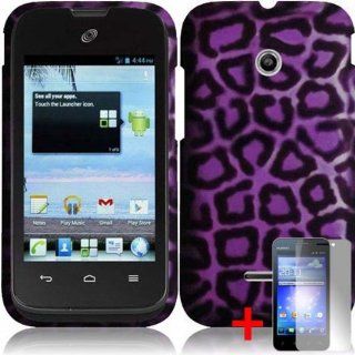 HUAWEI INSPIRA H867G GLORY H868C PURPLE BLACK LEOPARD ANIMAL COVER SNAP ON HARD CASE +FREE SCREEN PROTECTOR from [ACCESSORY ARENA] Cell Phones & Accessories
