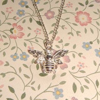 silver bee necklace by heather scott jewellery