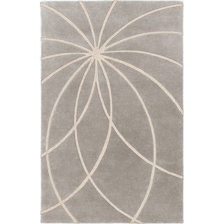 Hand tufted Wanganui Cement Floral Wool Rug (5 X 8)