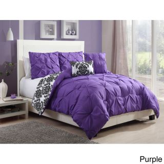 Victoria Classics Chelsea 4 piece Reversible Comforter Set Purple Size Twin