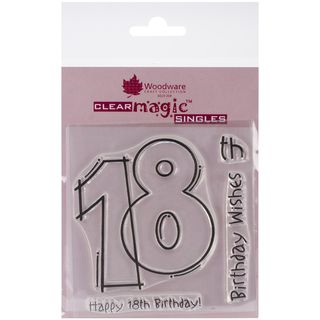 Woodware Clear Stamps 3.5x3.5 18th Birthday